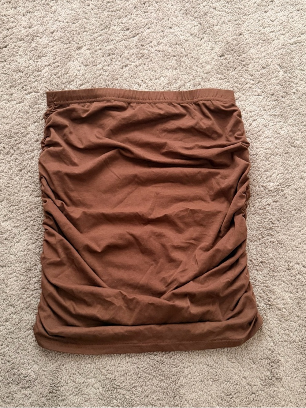 SHEIN Brown Ruched Mini Skirt